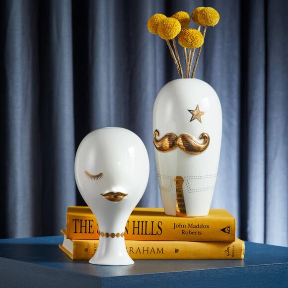 Jonathan Adler Gilded Salvador AND Misia Vase Set NWT